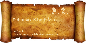 Moharos Kleofás névjegykártya